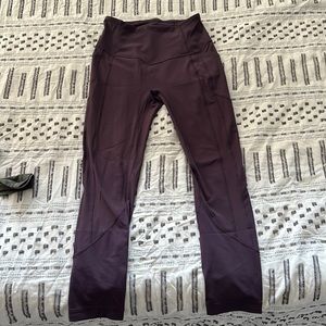 LuLu Lemon eggplant Leggings size 4 - slightly worn